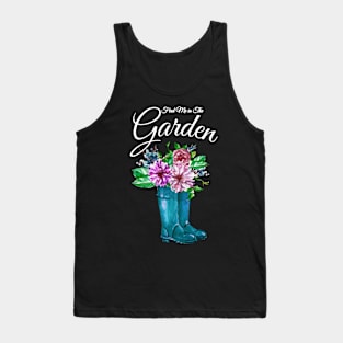 Find Me in the Garden Flowers Rain Boots Tank Top